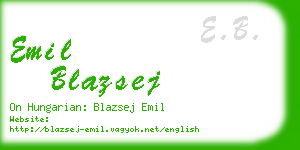 emil blazsej business card